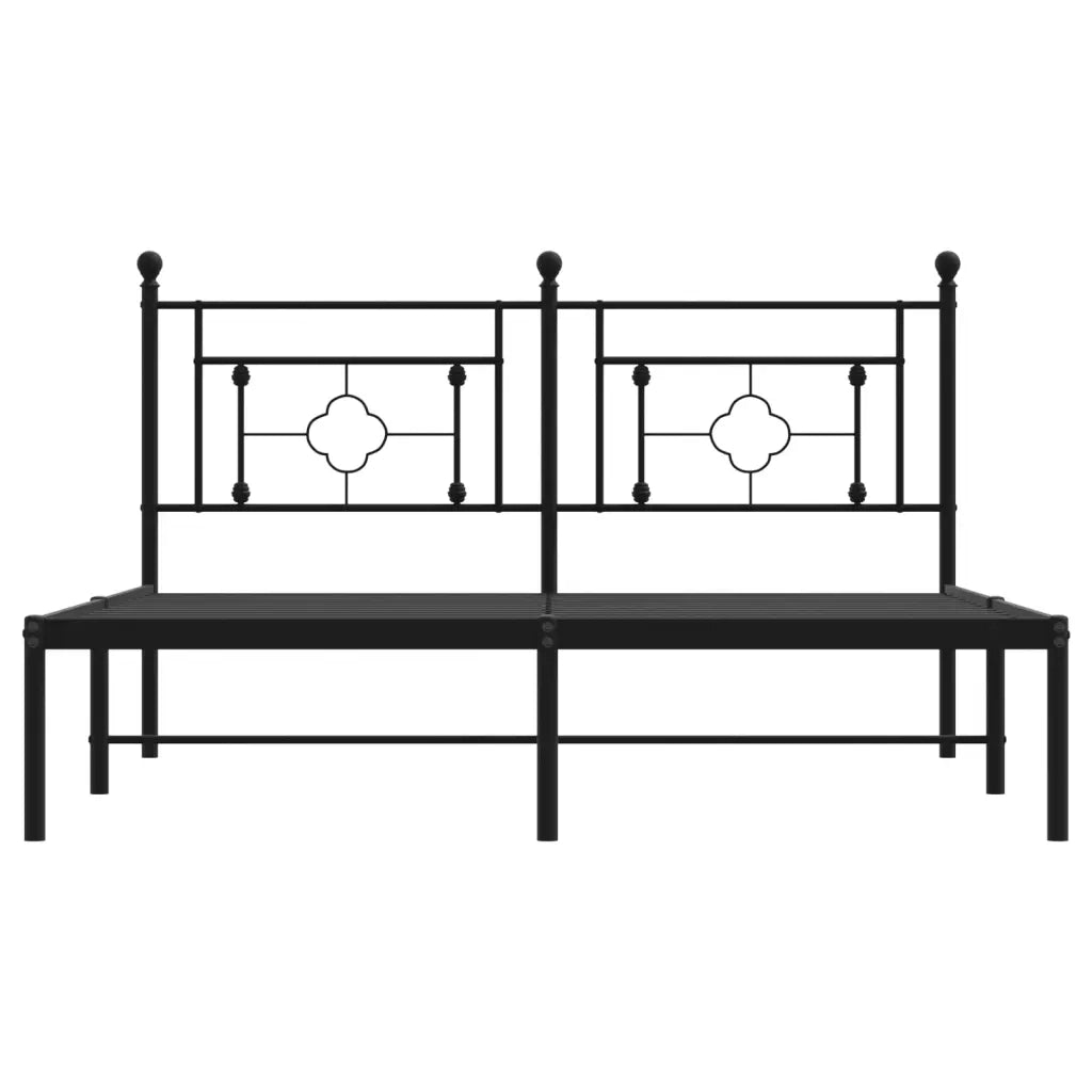 Giroletto con Testiera-Struttura letto con testiera in Metallo Nero 160x200 cm 805482