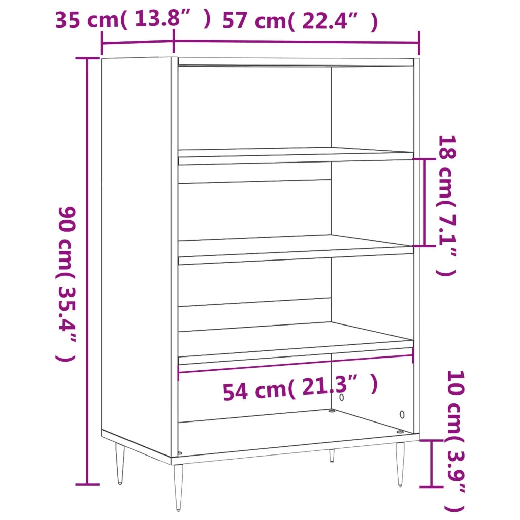 Credenza-Buffet-Armadio da cucina Nera 57x35x90 cm in Legno Multistrato 894329