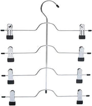 Hangers per abito in metallo spaziali per 4 abiti, con clip. Organizza e appendi pantaloni.