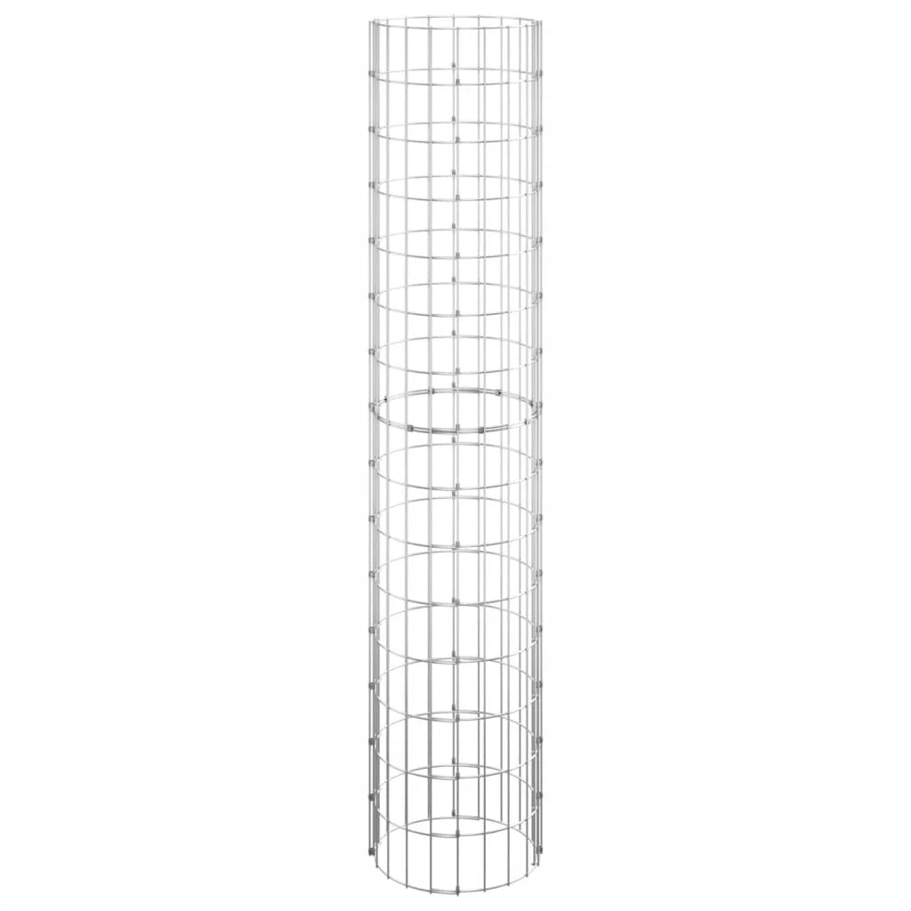Gabbione circolare rialzato 3 pezzi acciaio zincato Ø30 x 150 cm argento 02_0039902