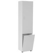 Mobile Bagno 2 Ripiani Amovibili+cestino Metallo 40x31,5x170cm Bianco