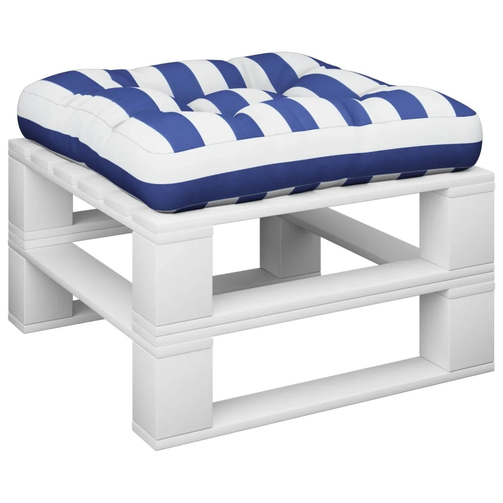 Cuscino Pallet Strisce Bianche e Blu 58x58x10 cm Tessuto Oxfordcod mxl 118359