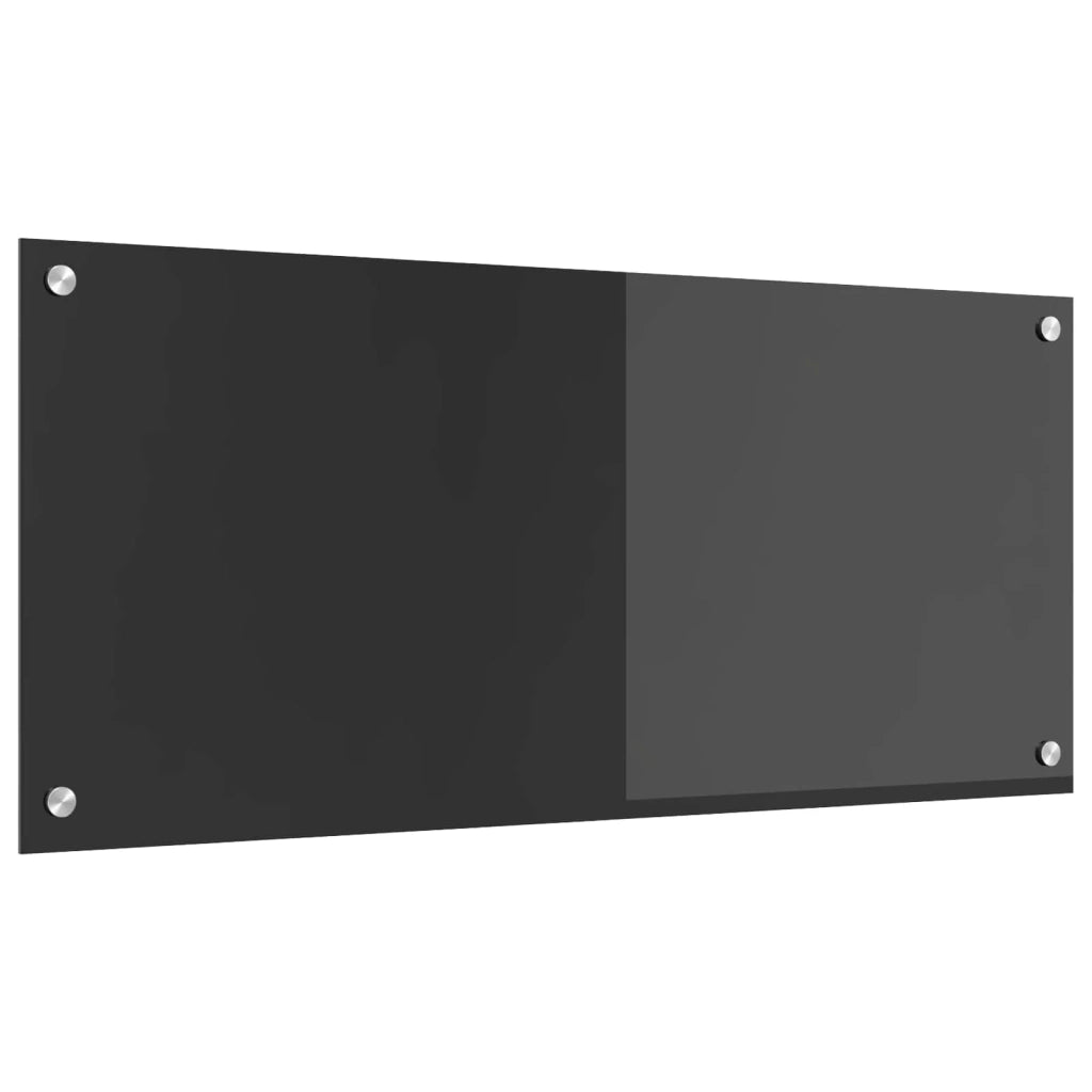 Paraschizzi moderno per cucina 90 x 40 cm resistente al calore design elegante facile da installare vetro temperato grigio scuro 02_0058453