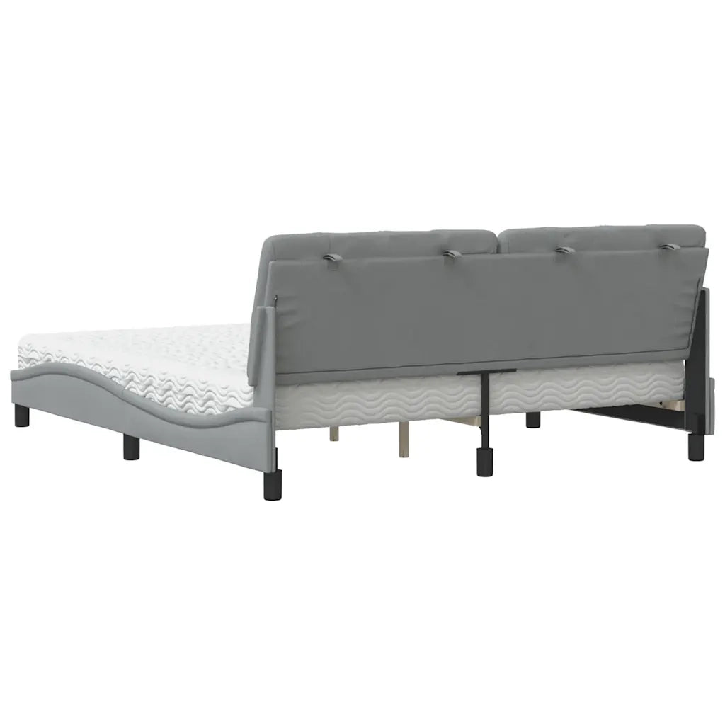 Letto con Materasso Grigio Chiaro180x200 cm Tessuto 3310755