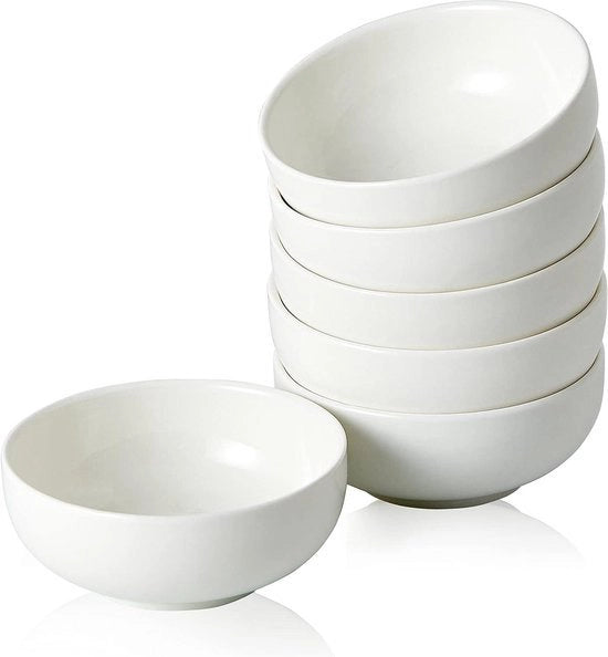 Set di contenitori per antipasto da 25 oz - Set di 6 contenitori in ceramica - Dipping Salsa Charcuterie Sojasaus - Contenitore per bijgerecht per sushi - ( Bianco )