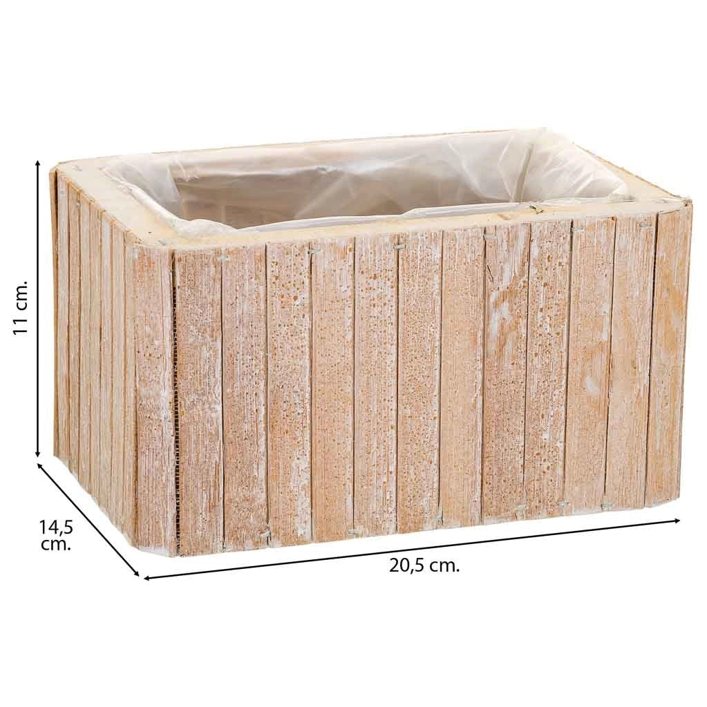 Cesto rettangolare in legno marrone 20,5x14,5x11h