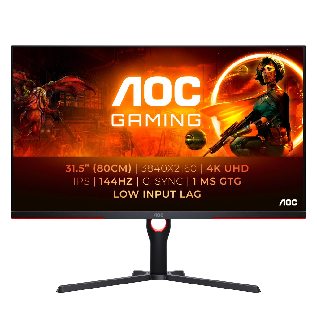 Aoc g3 u32g3x/bk monitor pc 80 cm (31.5") 3840 x 2160 pixel 4k ultra hd led nero, rosso