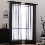 Set di tende da finestra, 2 pezzi, trasparente, poliestere, con nastri, leggero, decorativo, per camera da letto e soggiorno