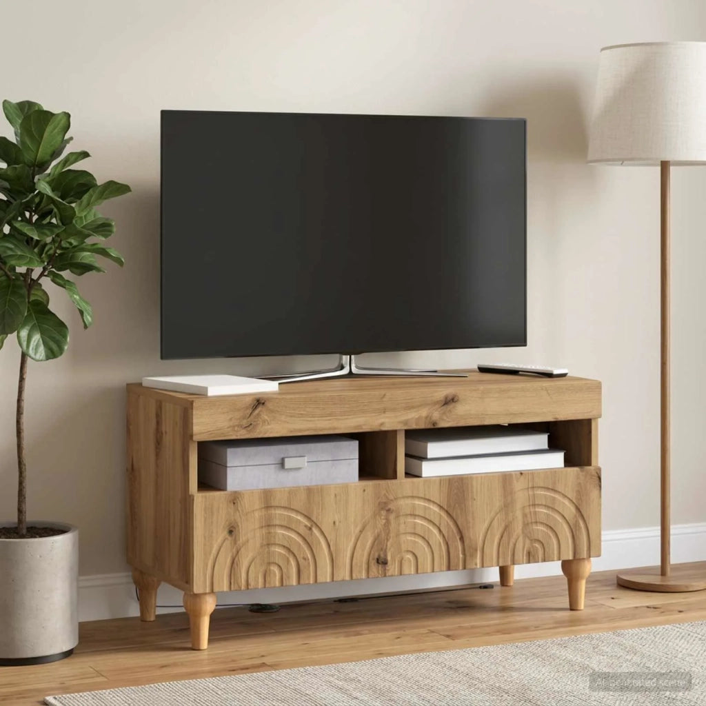Mobile TV LED Rovere Artigianale Legno ingegnerizzato 896344
