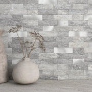 Tegole da parete in marmo autoadesive per cucina e bagno - 10 pezzi mix grigio