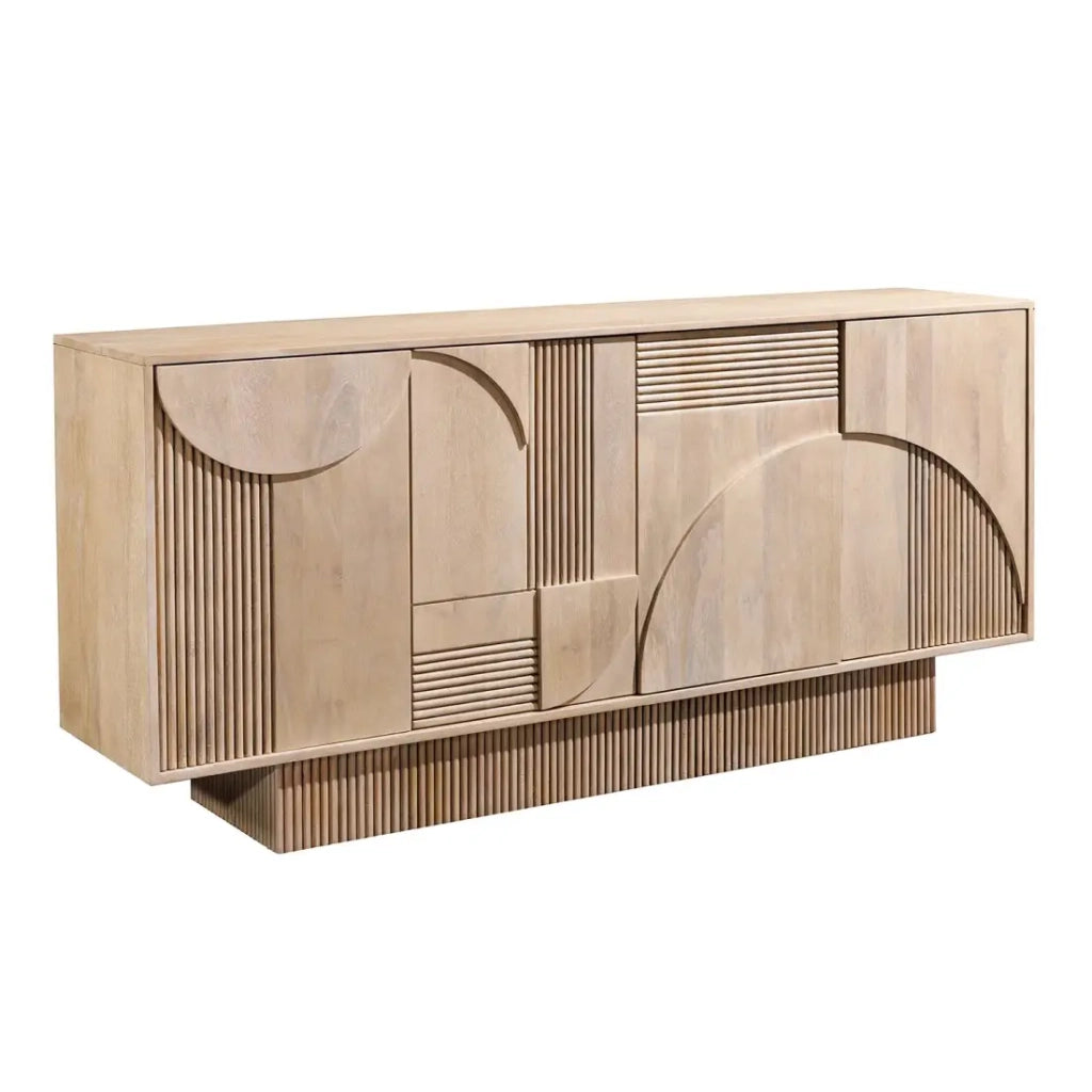 Buffet ORINO 170 cm – Legno massiccio di mango sbiancato – Stile Art Déco