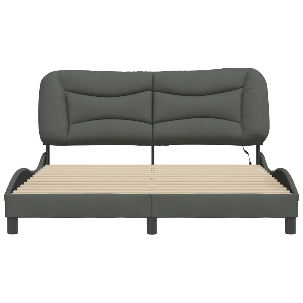 Giroletto con LED senza Materasso-Struttura Letto Hvar 160x200 cm Tessuto 522494