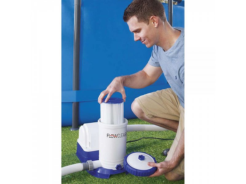 Pompa a filtro Bestway 58391 a cartuccia flusso acqua 9463l/h per piscina fuori terra
