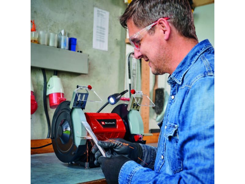 Smerigliatrice da banco Einhell TC-BG 200 L 400W doppia mola luce LED robusta