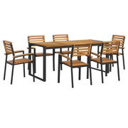 Set Pranzo da Giardino 7 pz Legno Massello di Acacia e Metallo 3155411