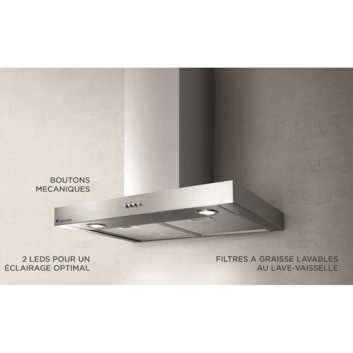 Cappa decorativa in acciaio inox CONTINENTAL EDISON CEHD6058S - 60 cm