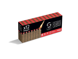 Accendifuoco con innesco ecologico Lisa 12 pezzi durata 10 minuti