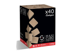 Maxi cubo accendifuoco in fibra di legno 40 pezzi 35x27x27 mm Lisa