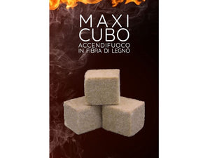 Maxi cubo accendifuoco in fibra di legno 40 pezzi 35x27x27 mm Lisa
