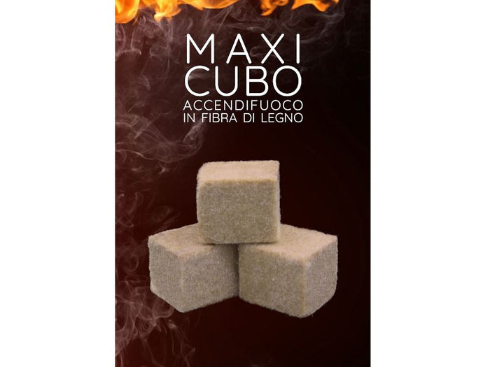 Maxi cubo accendifuoco in fibra di legno 40 pezzi 35x27x27 mm Lisa