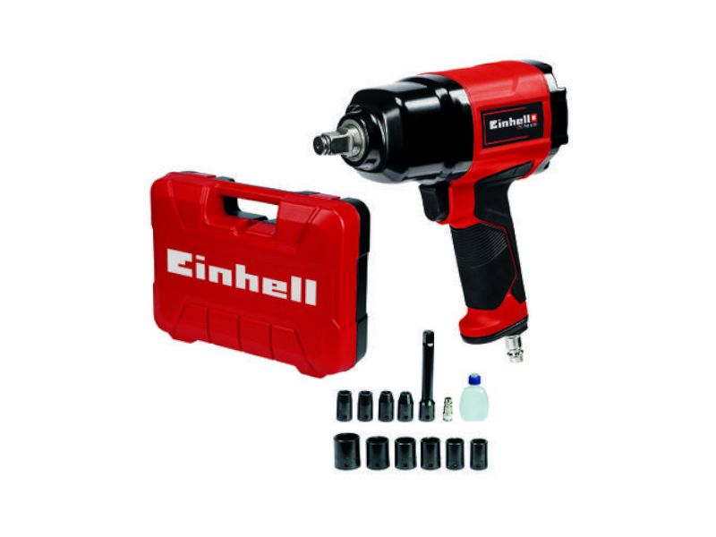 Avvitatore a percussione pneumatico Einhell TC-PW 610 con 10 accessori e bussole