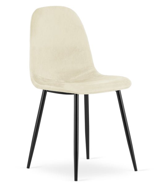 Sedia VALORA COMO - Ergonomica in velluto beige per soggiorno x 2