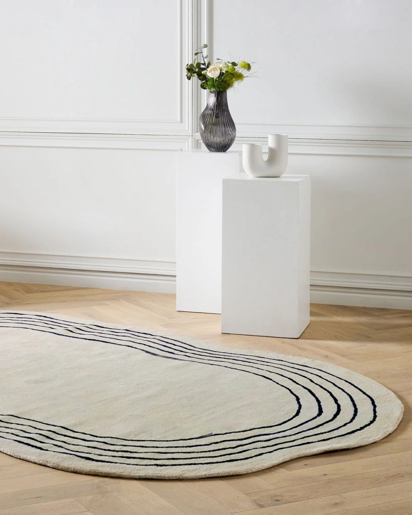 Tappeto Beige Viscosa e Lana Forma Irregolare 200 x 300 cm Stile Moderno Glam