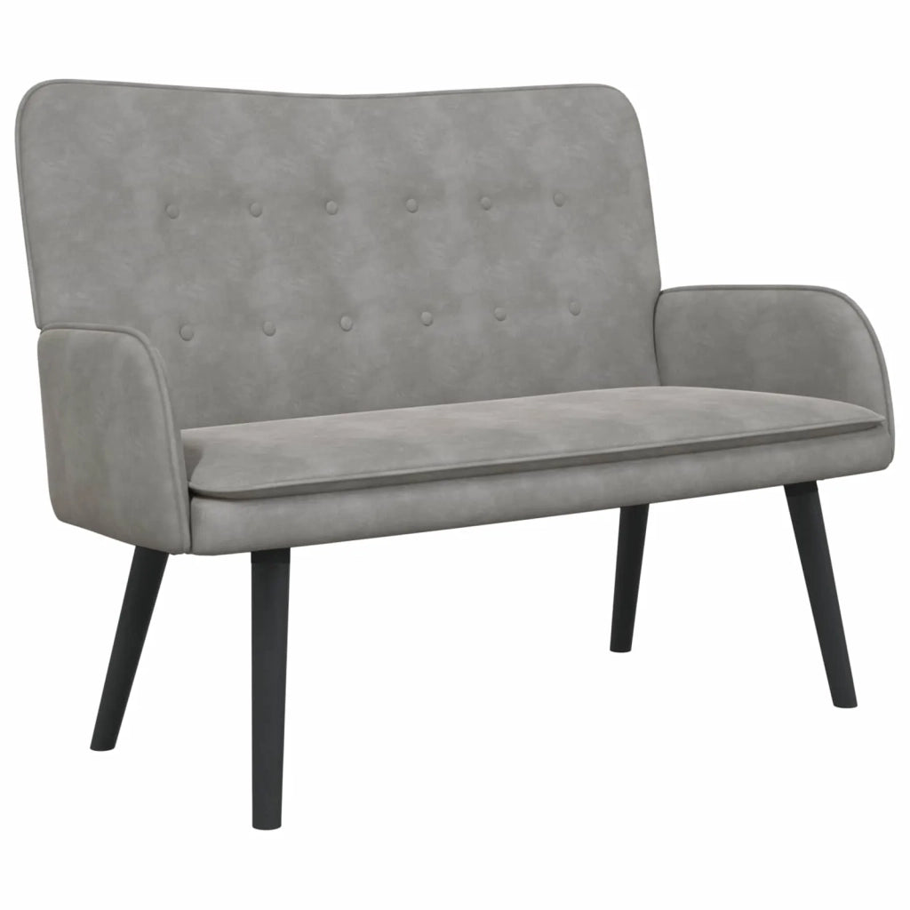 Sofa a Due Posti Grigio chiaro 115 x 61 x 87 cm Velluto 42028913