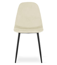 Sedia VALORA COMO - Ergonomica in velluto beige per soggiorno x 2