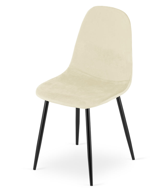 Sedia VALORA COMO - Ergonomica in velluto beige per soggiorno x 2