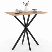 IDMarket - Tavolo bar rettangolare ALIX con gamba in legno e ragno nero 100 cm