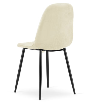 Sedia VALORA COMO - Ergonomica in velluto beige per soggiorno x 2