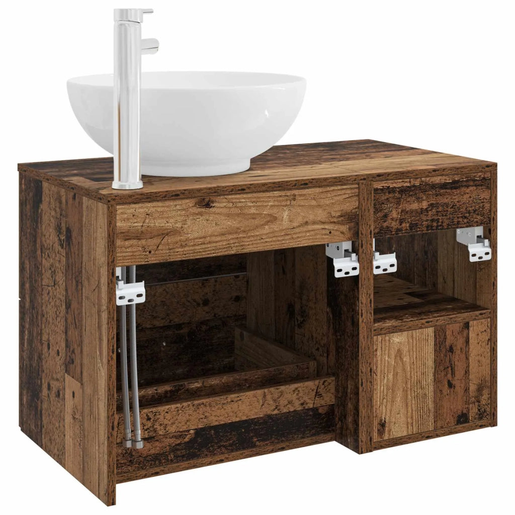 Set di mobili per il bagno 2 pz Legno antico 3403918