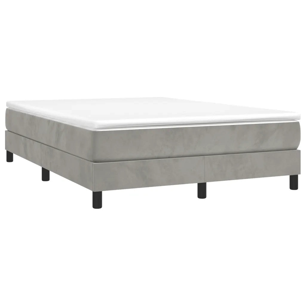 Struttura Letto a Rete a Molle-Giroletto Grigio Chiaro 140x190 cm Velluto 300083