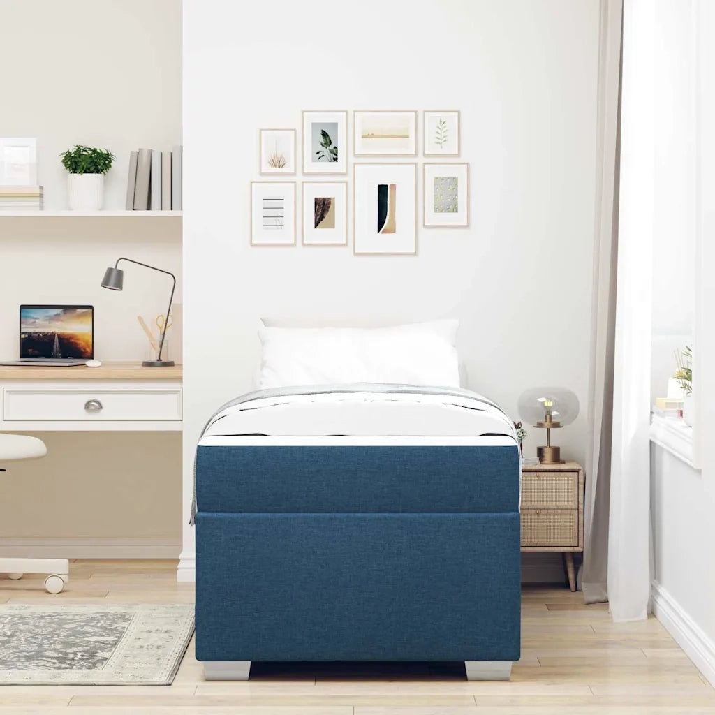 Struttura del letto con materasso Blu 100 x 200 cm Tessuto 3399172