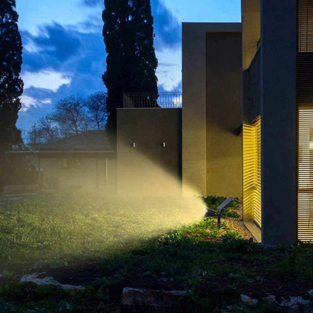 Faro Faretto Da Giardino Picchetto con Pannello Solare Crepuscolare con 7 LED