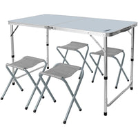 Topex 63-159 set da campeggio - - tavolo e 4 sgabelli ripiegabil