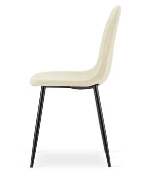 Sedia VALORA COMO - Ergonomica in velluto beige per soggiorno x 4