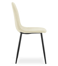 Sedia VALORA COMO - Ergonomica in velluto beige per soggiorno x 4