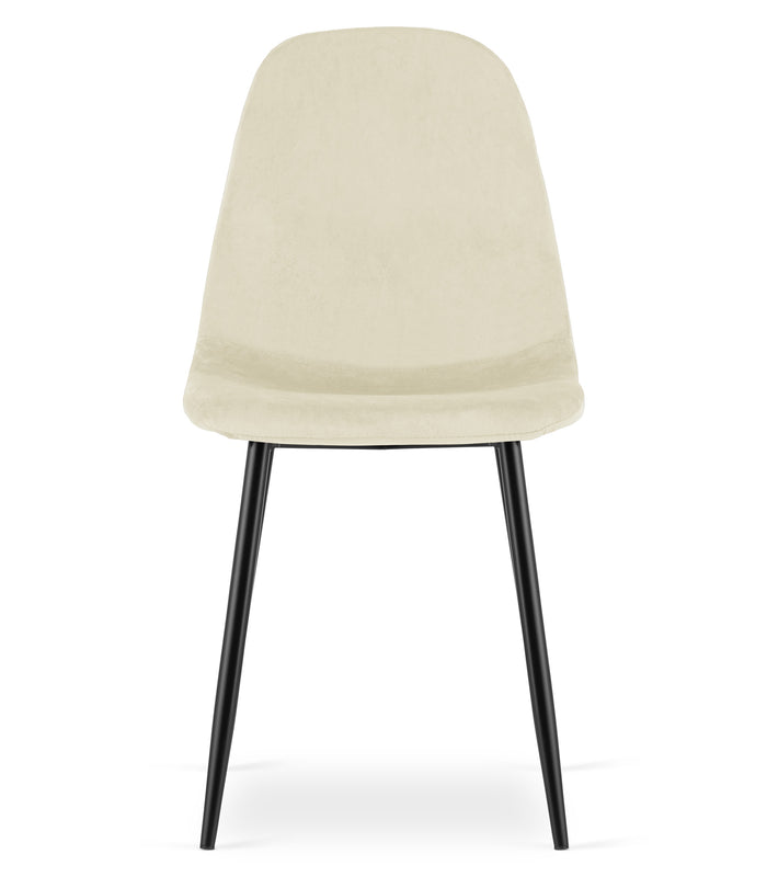 Sedia VALORA COMO - Ergonomica in velluto beige per soggiorno x 4