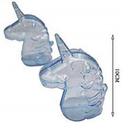 Trade Shop - 12pz Bomboniera Bomboniere Scatolina Unicorno Azzurro Trasparente Plastica Portaconfetti -