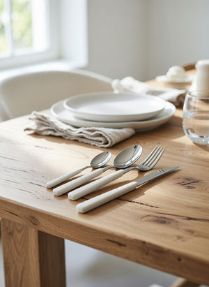 Servizio Set di Posate 24 Pezzi in Acciaio Eme Fast Avorio 18