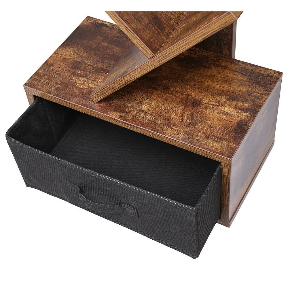 Libreria Design Moderno Industriale Scaffale 10 Ripiani con Cassetto Tessuto