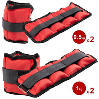 Set 4 Pesi Polsi e Caviglie 2 kg + 1 kg Allenamento Palestra Aerobica Fitness