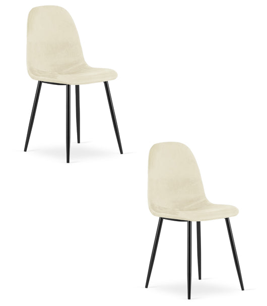 Sedia VALORA COMO - Ergonomica in velluto beige per soggiorno x 2