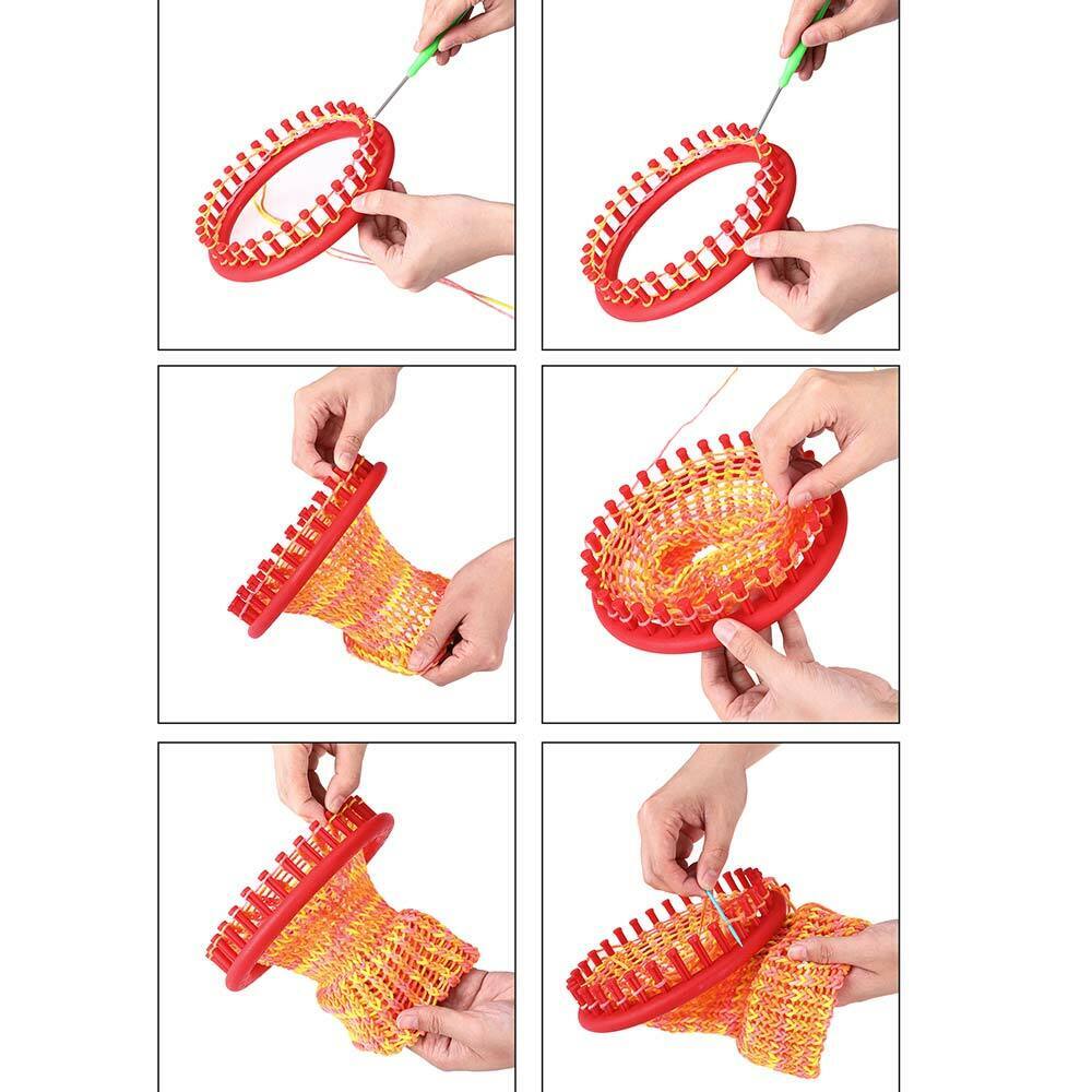 Set Telaio Maglia Uncinetti Circolare 4pz Accessori Ferri Ago Unicnetto Cappelli