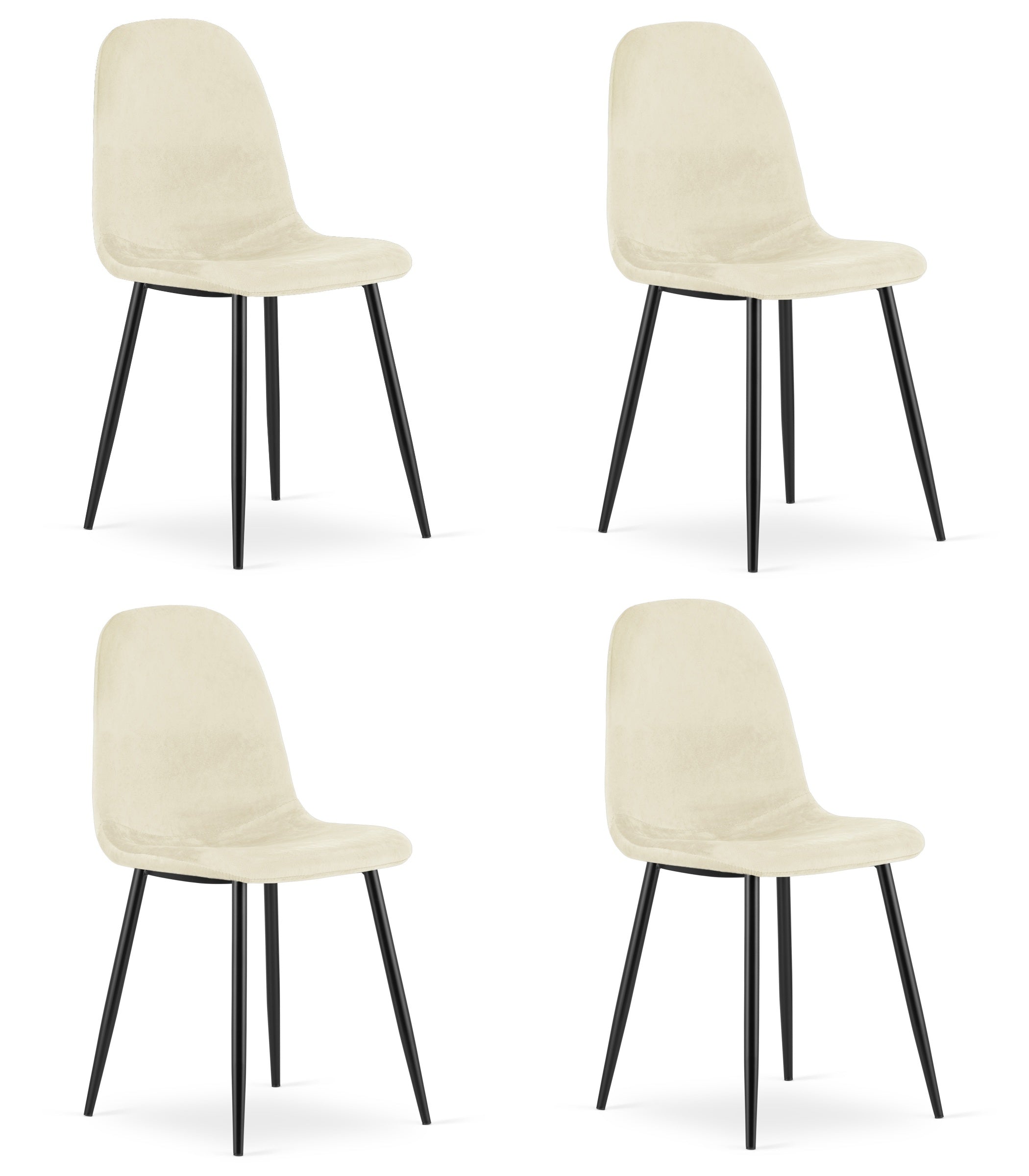 Sedia VALORA COMO - Ergonomica in velluto beige per soggiorno x 4