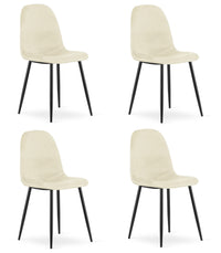 Sedia VALORA COMO - Ergonomica in velluto beige per soggiorno x 4