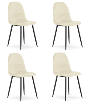Sedia VALORA COMO - Ergonomica in velluto beige per soggiorno x 4