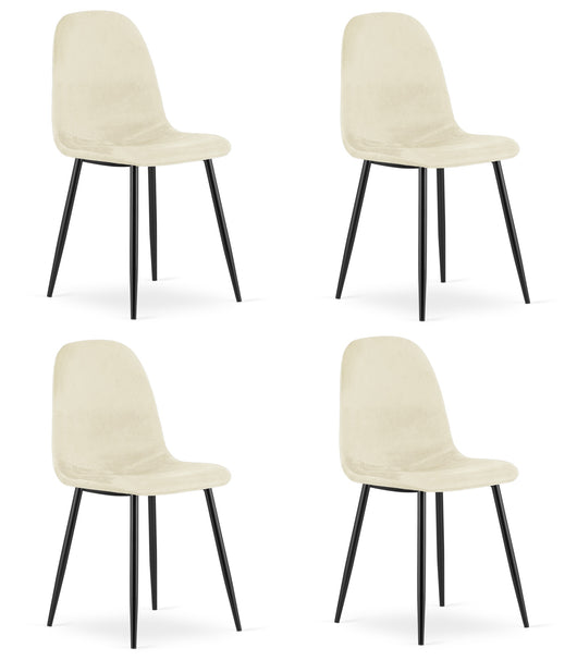 Sedia VALORA COMO - Ergonomica in velluto beige per soggiorno x 4